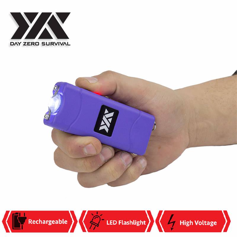 DZS Ultra Mini Purple Stun Gun Rechargeable With LED Light, Holster and KeyRing - Tophatter's Army Products & Self Defense Collectible Weapons - Tophatter Daily Deals